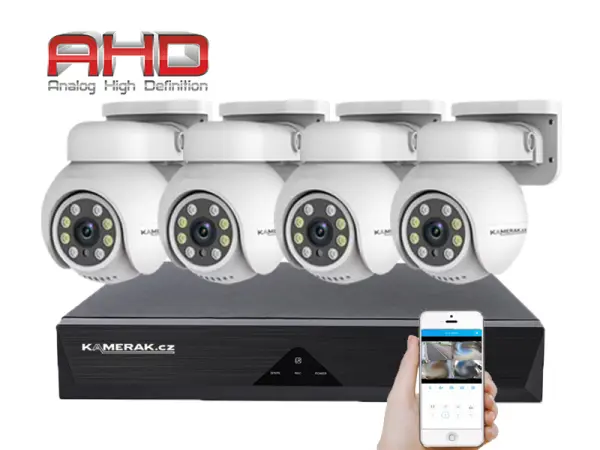 4 kamerovy ahd set ptz4-80e 5mpx 1920p, h.265, cz menu