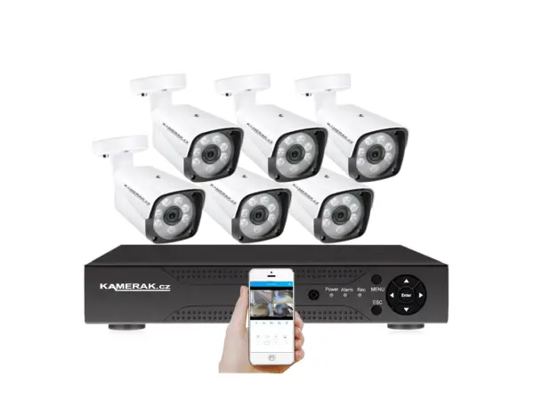 6 kamerovy set ahd wn6-60a-1080p 2mpx, cz menu