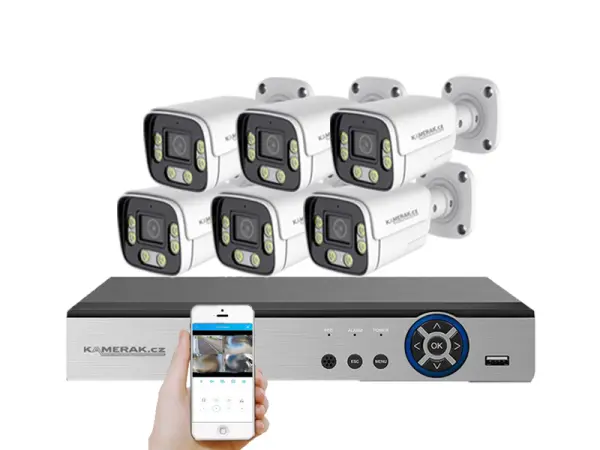 6 kamerovy ahd set he6-54e 5mpx 1920p, h.265, cz menu