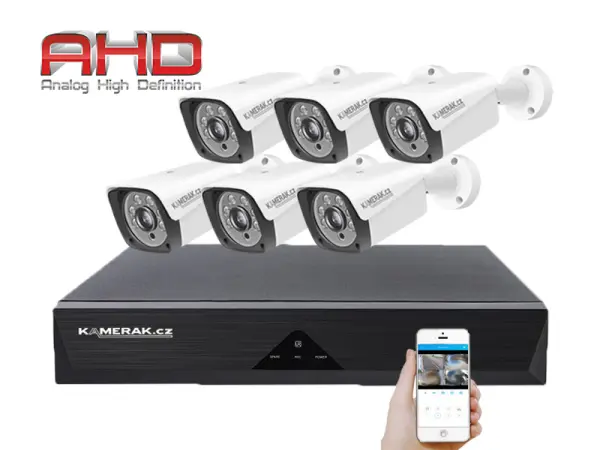 6 kamerovy ahd set wn6-60e 5mpx s mic., h.265, cz menu