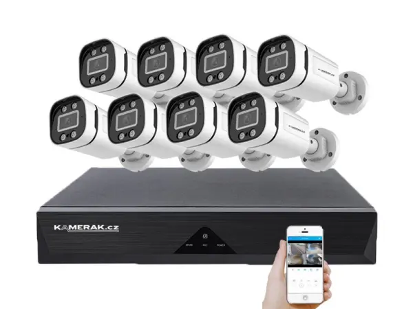 8 kamerovy ahd set wn8-59e s mic. 5mpx 1920p, h.265, cz menu