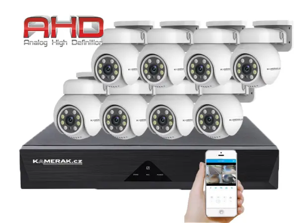 8 kamerovy set  ahd wn8-80e ptz 5mpx, cz menu
