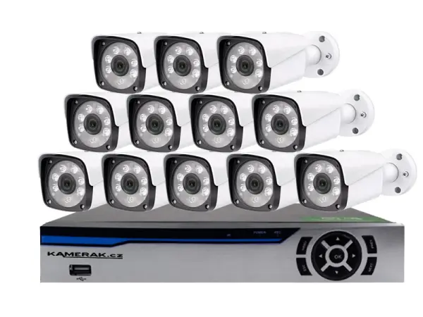 12 kamerovy ahd set he12-55a 2mpx 1080p, h.265, cz menu