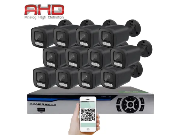 12 kamerovy ahd set he12-56e 5mpx 1920p, h.265, cz menu