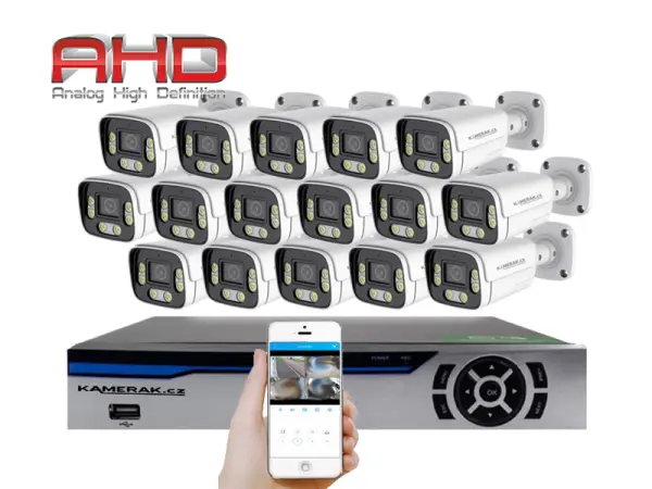 16 kamerovy ahd set he16-54e 5mpx 1920p, h.265, cz menu