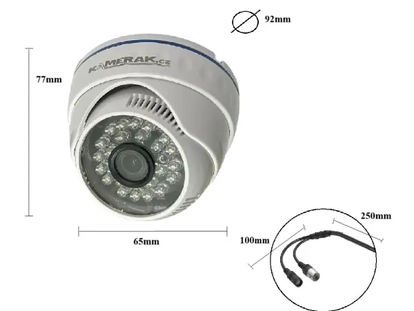 ahd kamera 5mpx 1920p ahd wn-51e s mikrofonem dome bila