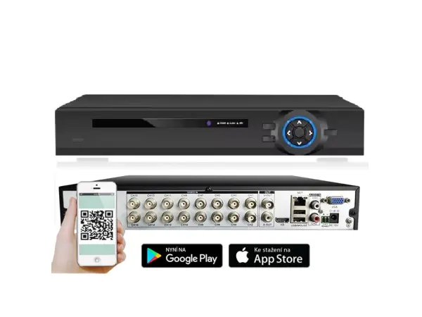 dvr 16ch xm-a116ch 5mpx (ahd,ip,analog) pro 16 ahd kamer, cz menu