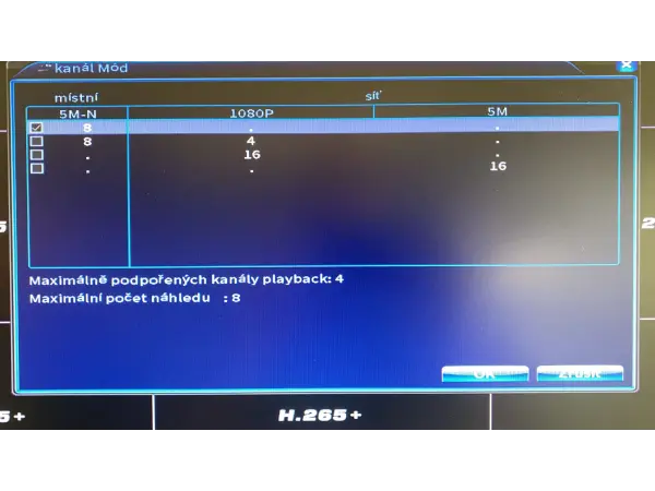 dvr 8ch wn-b308 5mpx audio cz menu