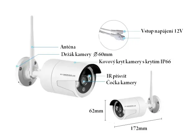 bezdratovy 2 kamerovy set wifi ip pro wip2-102b 3mpx, cz menu