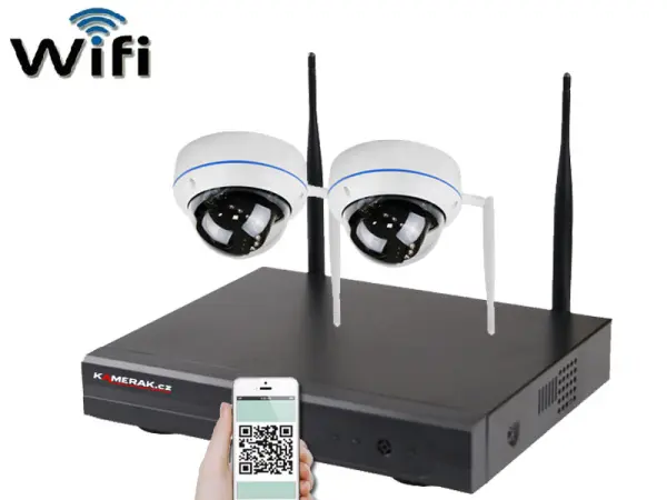 bezdratovy 2 kamerovy set wifi ip pro wip2-304c 5mpx, cz menu
