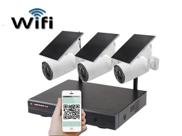 bezdratovy solarni 3 kamerovy system wifi ip pro wip3-210b 4mpx, cz menu