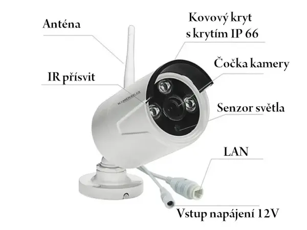 bezdratovy 3 kamerovy set wifi ip pro wip3-303c-black 5mpx, cz menu