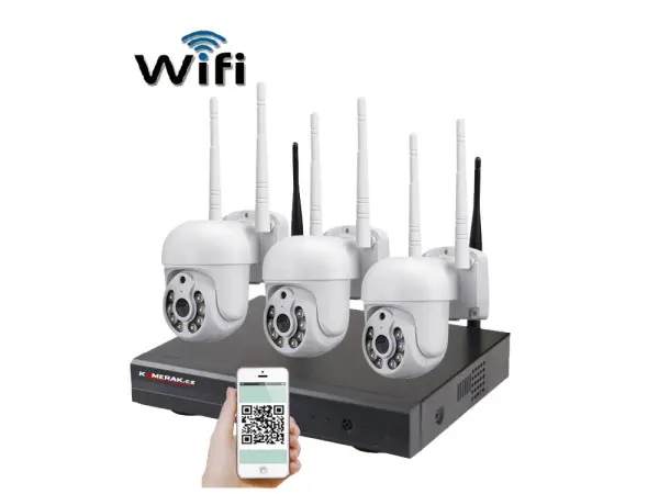 bezdratovy 3 kamerovy set wifi ip pro wip3-308c 5mpx, ptz, cz menu