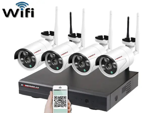 bezdratovy 4 kamerovy set wifi ip pro wip4-102b 3mpx, cz menu