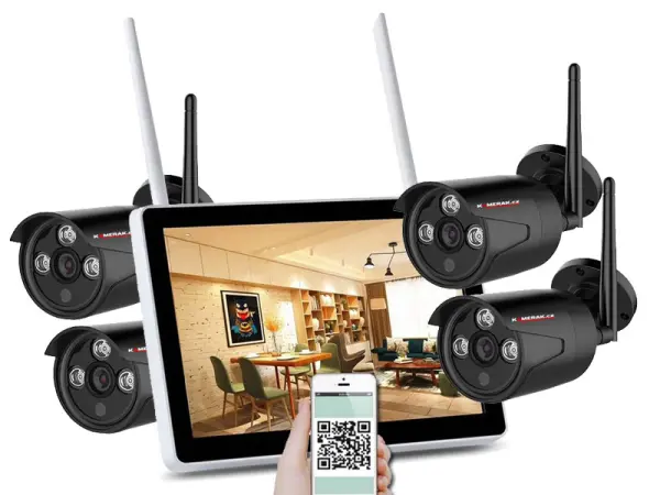 bezdratovy 4 kamerovy set wifi ip pro wip4-153b-black 11,6"lcd, 3mpx, cz menu