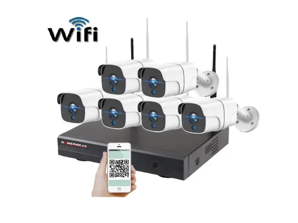 bezdratovy 6 kamerovy set wifi ip pro wip6-107b 3mpx, cz menu
