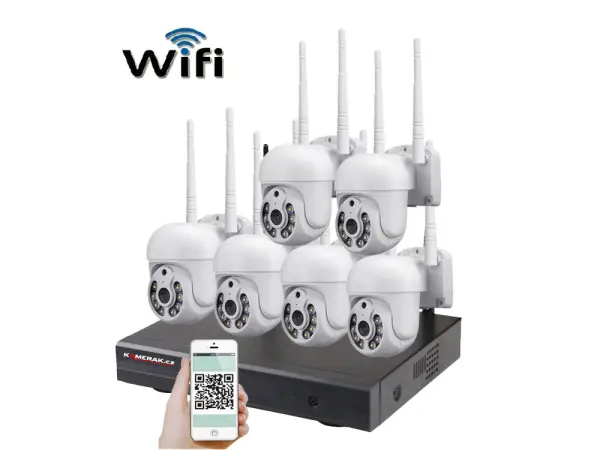 bezdratovy 6 kamerovy set wifi ip pro wip6-308c 5mpx, ptz, cz menu
