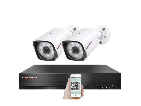 poe ip 2 kamerovy set xm-201b 4mpx, cz menu