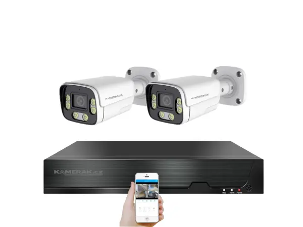 poe ip 2 kamerovy set  xm-206b 4mpx, cz menu