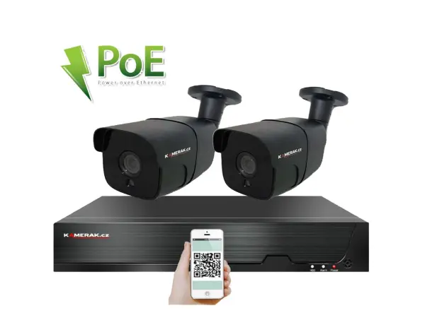 poe ip 2 kamerovy set xm-207b 4mpx, cz menu