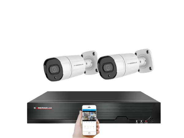 4k poe ip 2 kamerovy set xm-208d 8mpx, cz menu