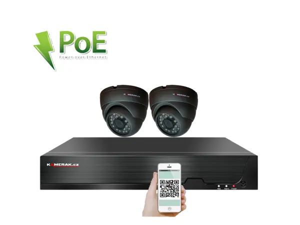 4k poe ip 2 kamerovy set xm-211d 8mpx, h.265, cz menu