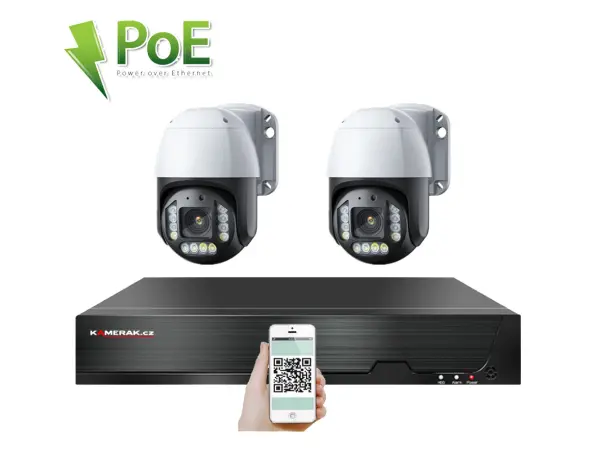 4k poe ip 2 kamerovy set xm-ptz-220d, 8mpx, cz menu