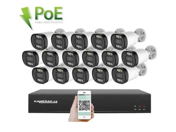poe ip 16 kamerovy set xm-1613b 4mpx, cz menu