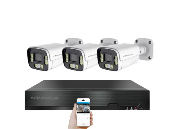 poe ip 3 kamerovy set xm-306b 4mpx, mikrofon, cz menu