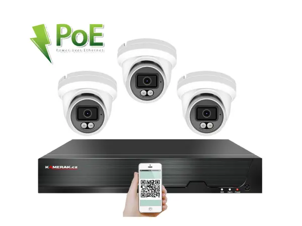 poe ip 3 kamerovy set xm-309b 4mpx, cz menu