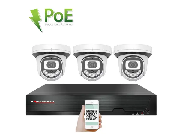 poe ip 3 kamerovy set xm-312b 4mpx, cz menu