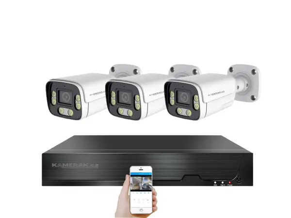 4k poe ip 3 kamerovy set xm-306d 8mpx, cz menu