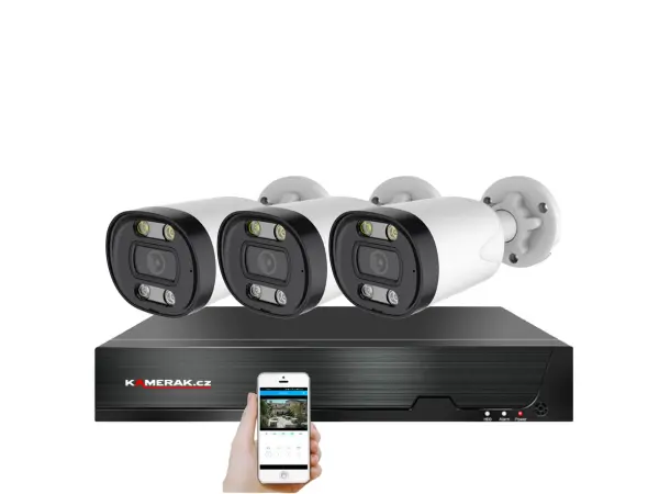 4k poe ip 3 kamerovy set xm-313d 8mpx, cz menu