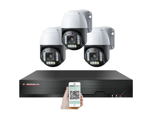 4k poe ip 3 kamerovy set xm-ptz-320d, 8mpx, cz menu