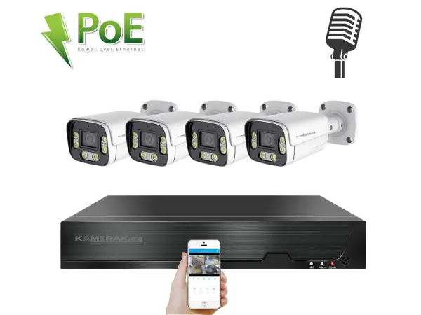 poe ip 4 kamerovy set xm-406b 4mpx, cz menu