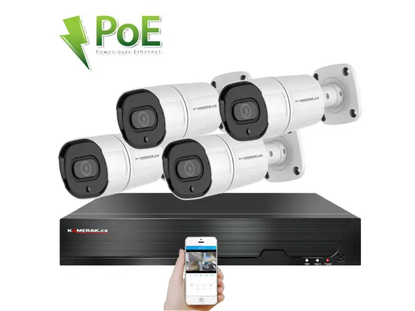 poe ip 4 kamerovy set xm-408b 4mpx, cz menu