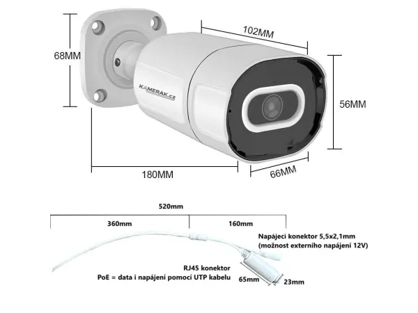 poe ip 4 kamerovy set xm-408b 4mpx, cz menu