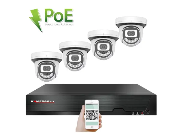poe ip 4 kamerovy set xm-412b 4mpx, cz menu