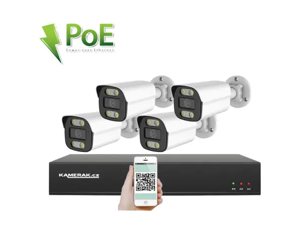 poe ip 4 kamerovy set xm-414b 4mpx, cz menu