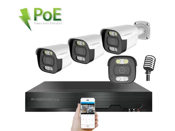 poe ip 4 kamerovy set xm-414b 4mpx, cz menu