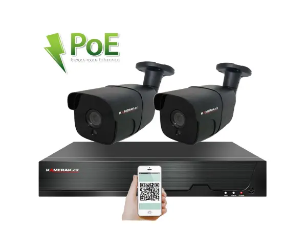 4k poe ip 2 kamerovy set xm-207d 8mpx, mikrofon, ir prisvit cz menu
