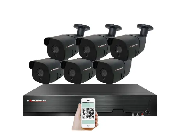 4k poe ip 6 kamerovy set xm-607d 8mpx, mikrofon, ir prisvit. cz menu
