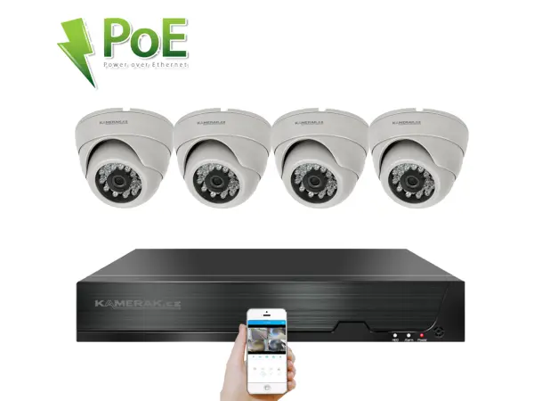 4k poe ip 4 kamerovy set xm-402d 8mpx, cz menu