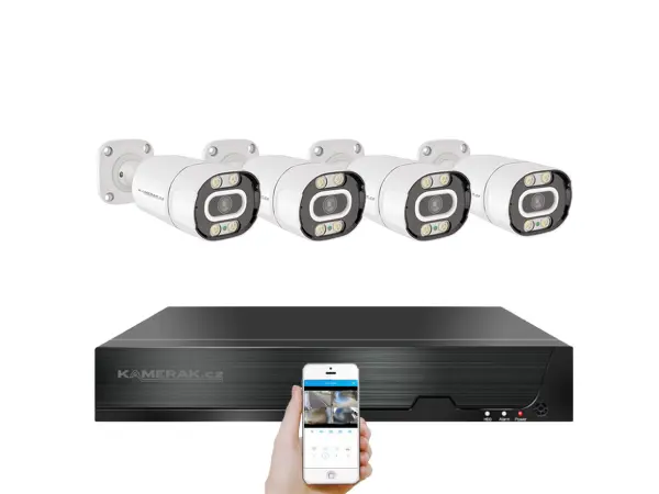 4k poe ip 4 kamerovy set xm-403d 8mpx, cz menu