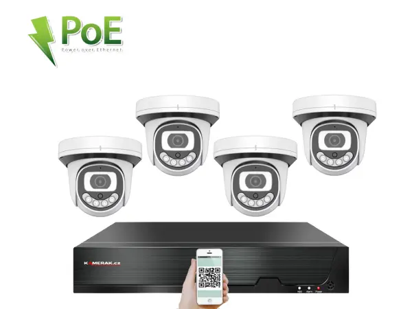 4k poe ip 4 kamerovy set xm-412d 8mpx, cz menu