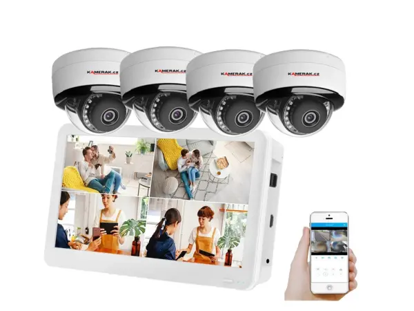 poe ip 4 kamerovy set xm-455d 8mpx s  lcd 12", cz menu