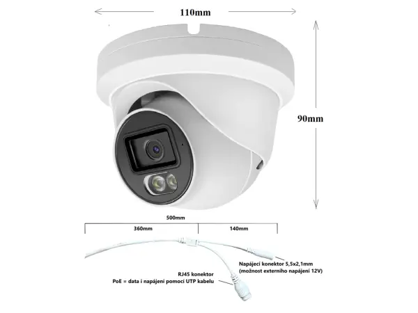poe ip 4 kamerovy set xm-459d 8mpx s lcd 12", cz menu