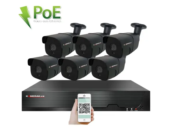poe ip 6 kamerovy set xm-607b 4mpx, cz menu