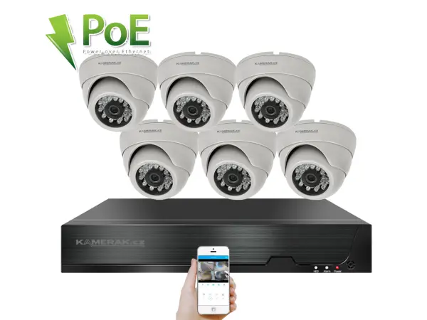 4k poe ip 6 kamerovy set xm-602d 8mpx, cz menu