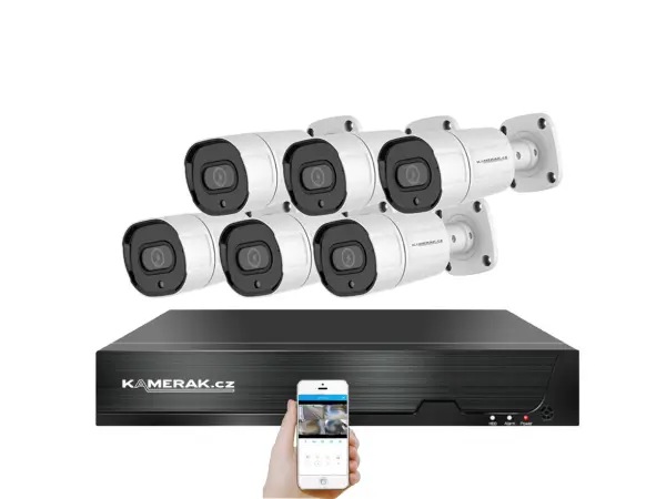 4k poe ip 6 kamerovy set xm-608d 8mpx, cz menu